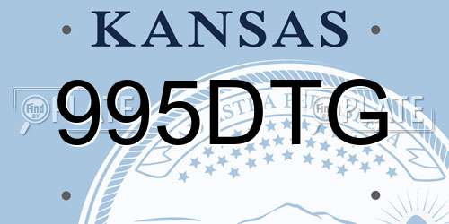 995DTG Kansas License Plate