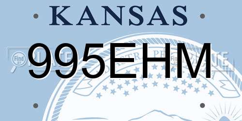 995EHM Kansas License Plate