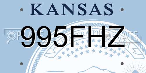 995FHZ Kansas License Plate