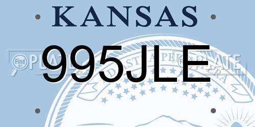 995JLE Kansas License Plate