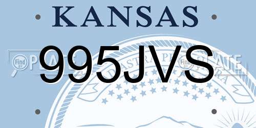 995JVS Kansas License Plate