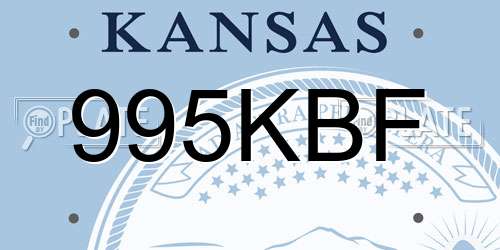 995KBF Kansas License Plate