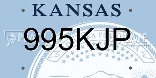995KJP Kansas License Plate
