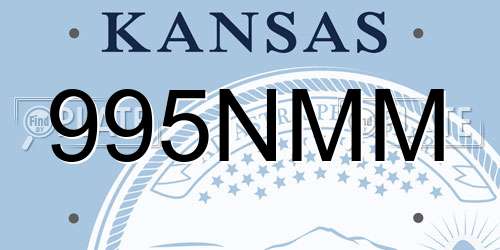 995NMM Kansas License Plate