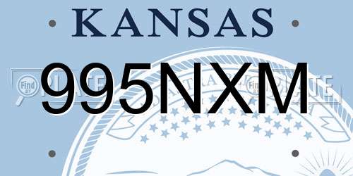 995NXM Kansas License Plate