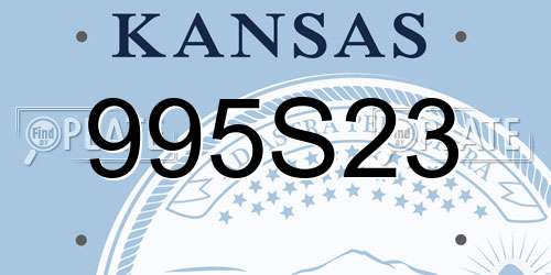 995S23 Kansas License Plate