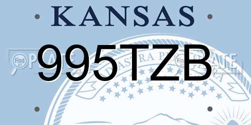 995TZB Kansas License Plate