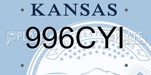 996CYI Kansas License Plate