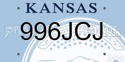 996JCJ Kansas License Plate