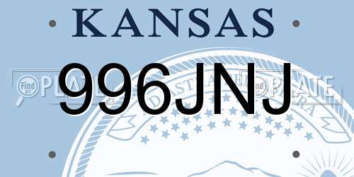 996JNJ Kansas License Plate