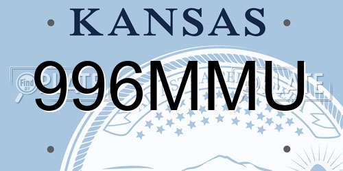 996MMU Kansas License Plate