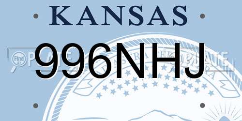 996NHJ Kansas License Plate