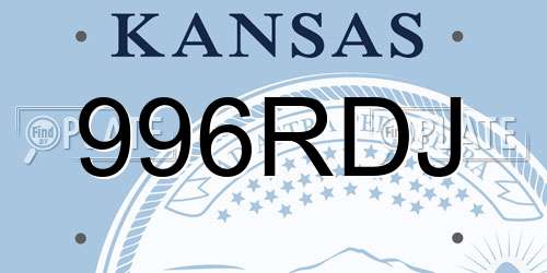 996RDJ Kansas License Plate