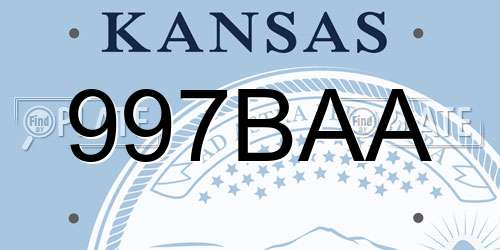 997BAA Kansas License Plate