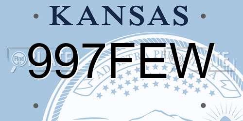 997FEW Kansas License Plate