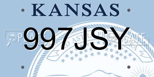 997JSY Kansas License Plate