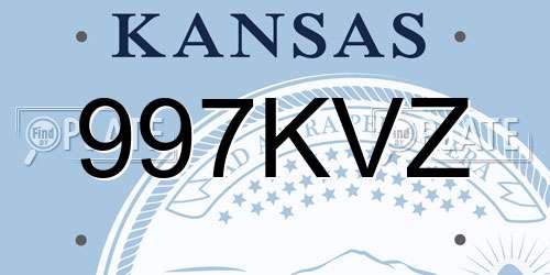 997KVZ Kansas License Plate