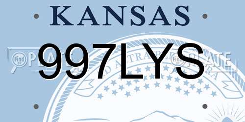 997LYS Kansas License Plate