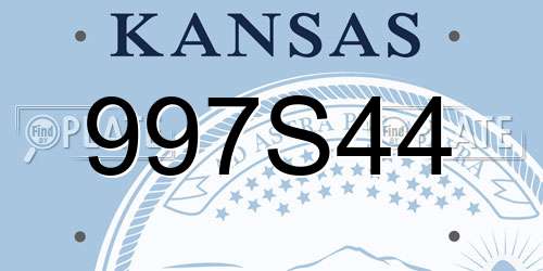 997S44 Kansas License Plate