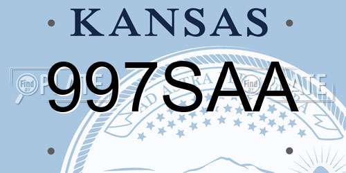 997SAA Kansas License Plate