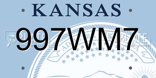 997WM7 Kansas License Plate