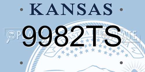 9982TS Kansas License Plate