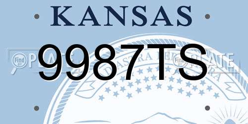 9987TS Kansas License Plate