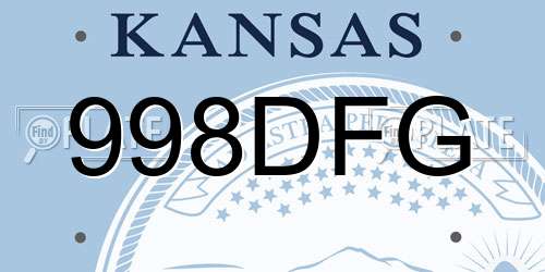 998DFG Kansas License Plate