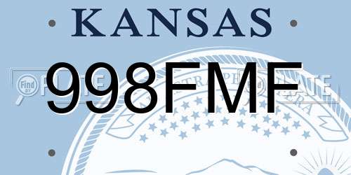 998FMF Kansas License Plate