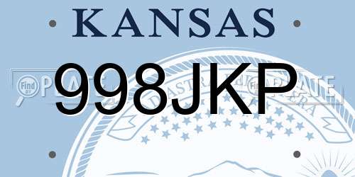 998JKP Kansas License Plate