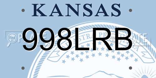 998LRB Kansas License Plate