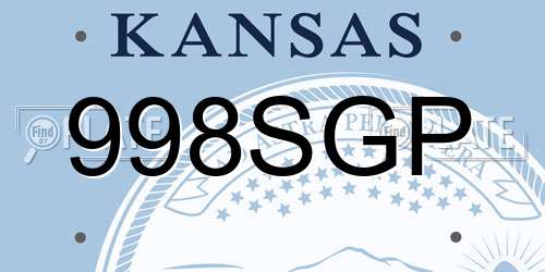 998SGP Kansas License Plate