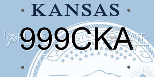999CKA Kansas License Plate