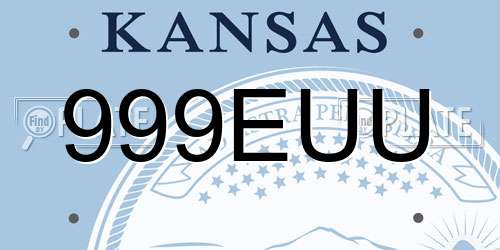 999EUU Kansas License Plate