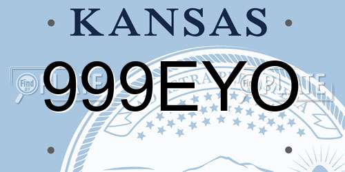 999EYO Kansas License Plate