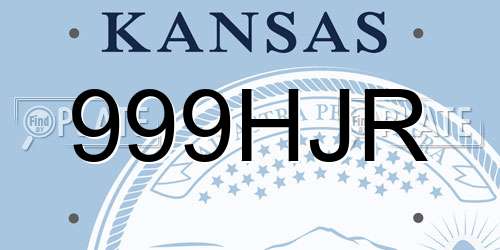 999HJR Kansas License Plate