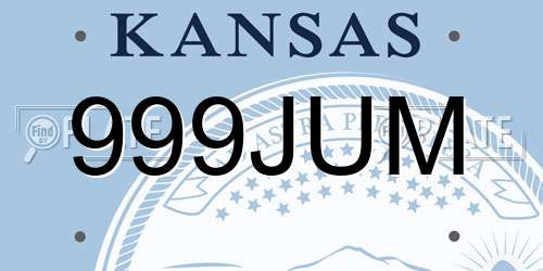 999JUM Kansas License Plate