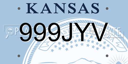 999JYV Kansas License Plate