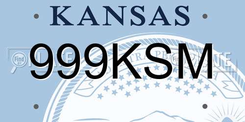 999KSM Kansas License Plate