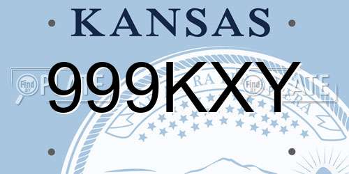 999KXY Kansas License Plate
