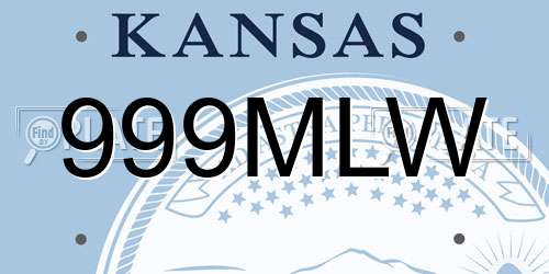 999MLW Kansas License Plate