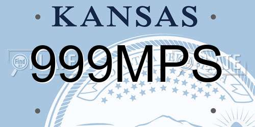 999MPS Kansas License Plate