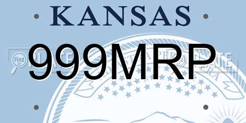 999MRP Kansas License Plate