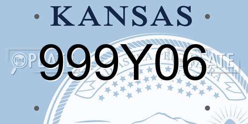 999Y06 Kansas License Plate