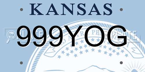 999YOG Kansas License Plate