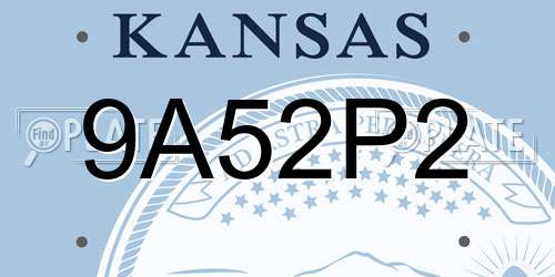 9A52P2 Kansas License Plate
