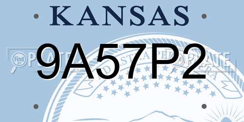 9A57P2 Kansas License Plate