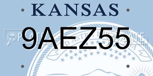 9AEZ55 Kansas License Plate
