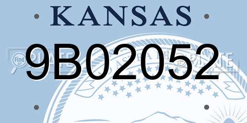 9B02052 Kansas License Plate