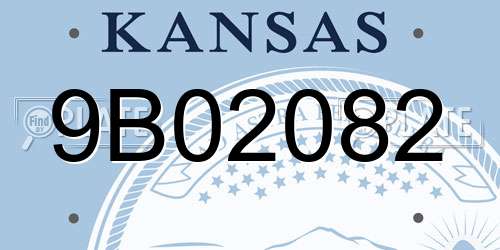 9B02082 Kansas License Plate